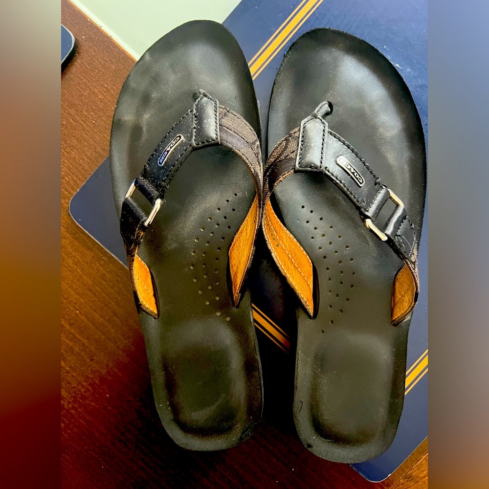 Coach womens flip flop black